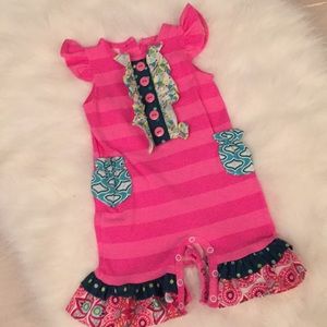 Ricrac &Ruffles pink tank outfit
